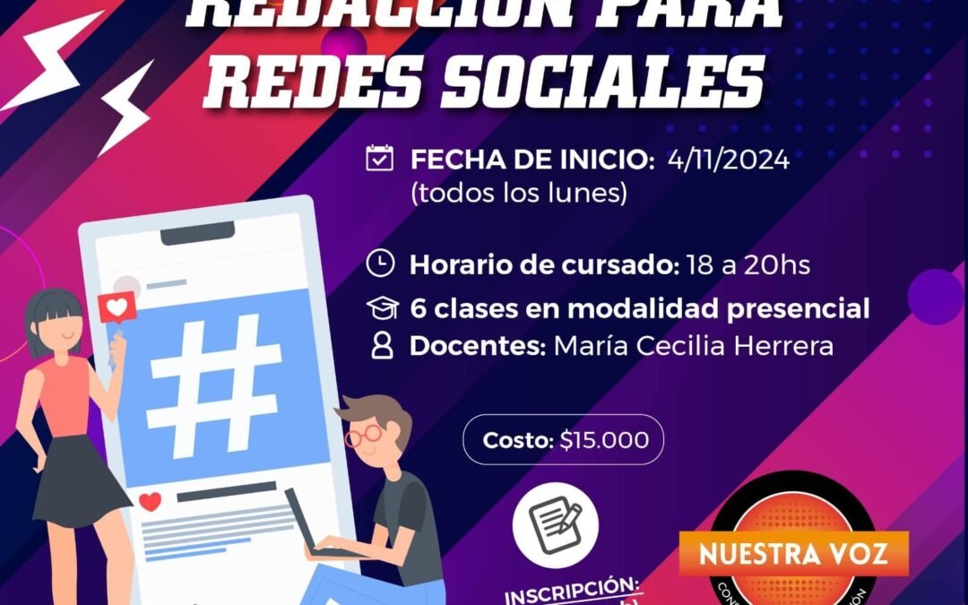 La Profesora Cecilia Herrera dio detalles del Curso de “Redacción para Redes Sociales” que dictara a partir de Noviembre en el Instituto Nuestra Voz.